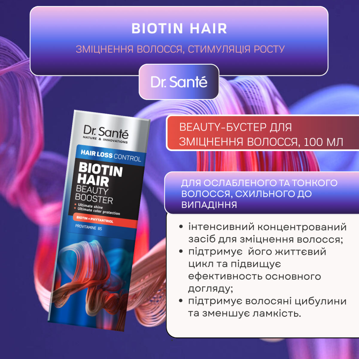 Beauty-бустер для волосся Dr.Sante Biotin Hair loss control 100 мл